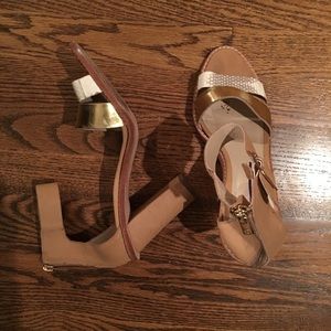 Loeffler Randall Mixed Print Sandal Heels